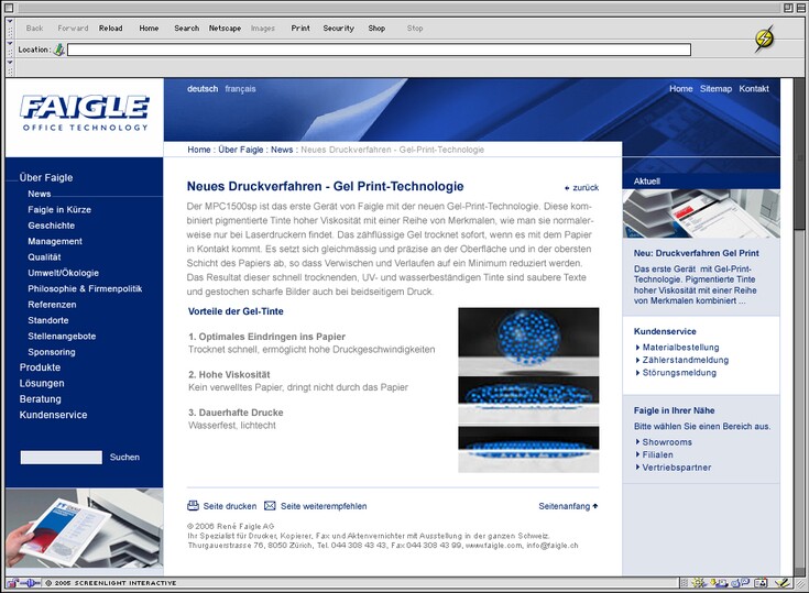 Referenzen Bilder Produkt- und Service-Website