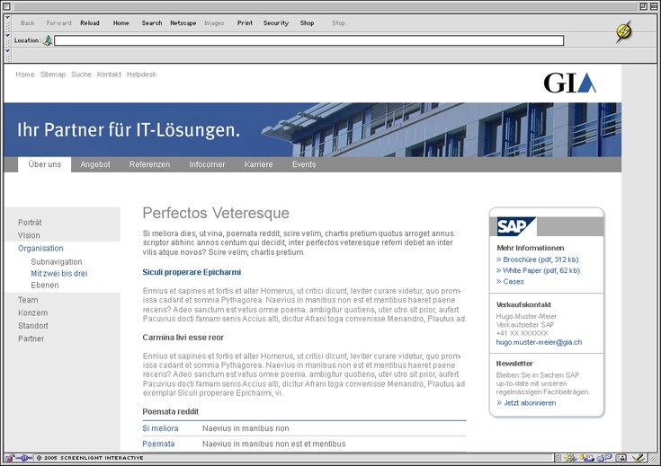 Referenzen Bilder Corporate Website