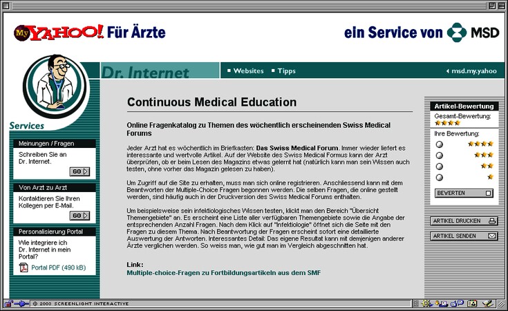 Referenzen Bilder Microsite «Dr. Internet»