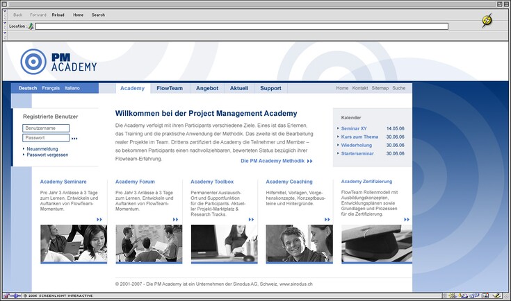 Referenzen Bilder Academy-Websites